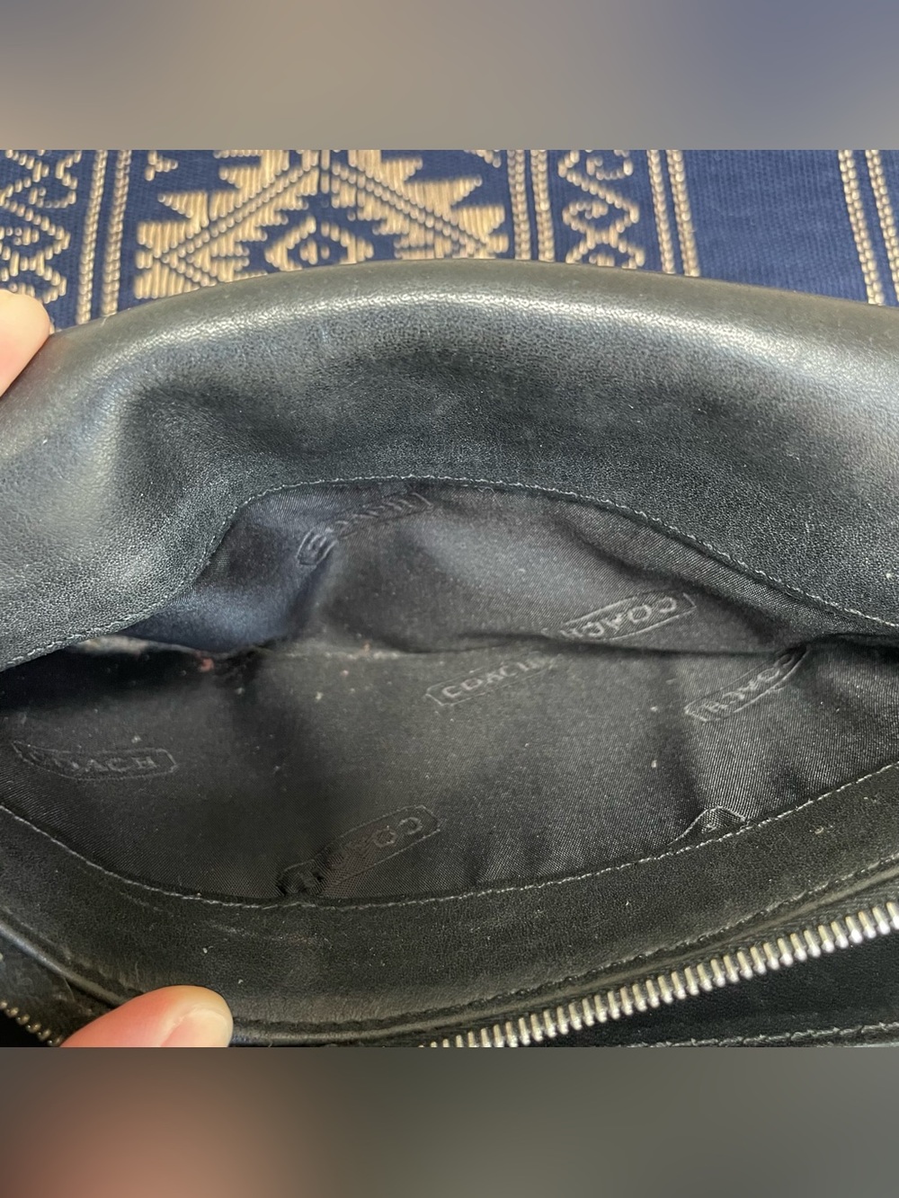 VTG Coach Legacy Soft Black Leather Trifold Long Wallet Flap Closure Zip Around - Picture 10 of 10